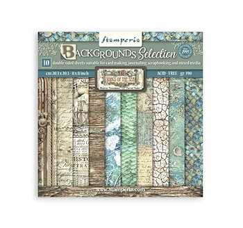 Stamperia Paper Pad 8X8 - Songs of the Sea Backgrounds 