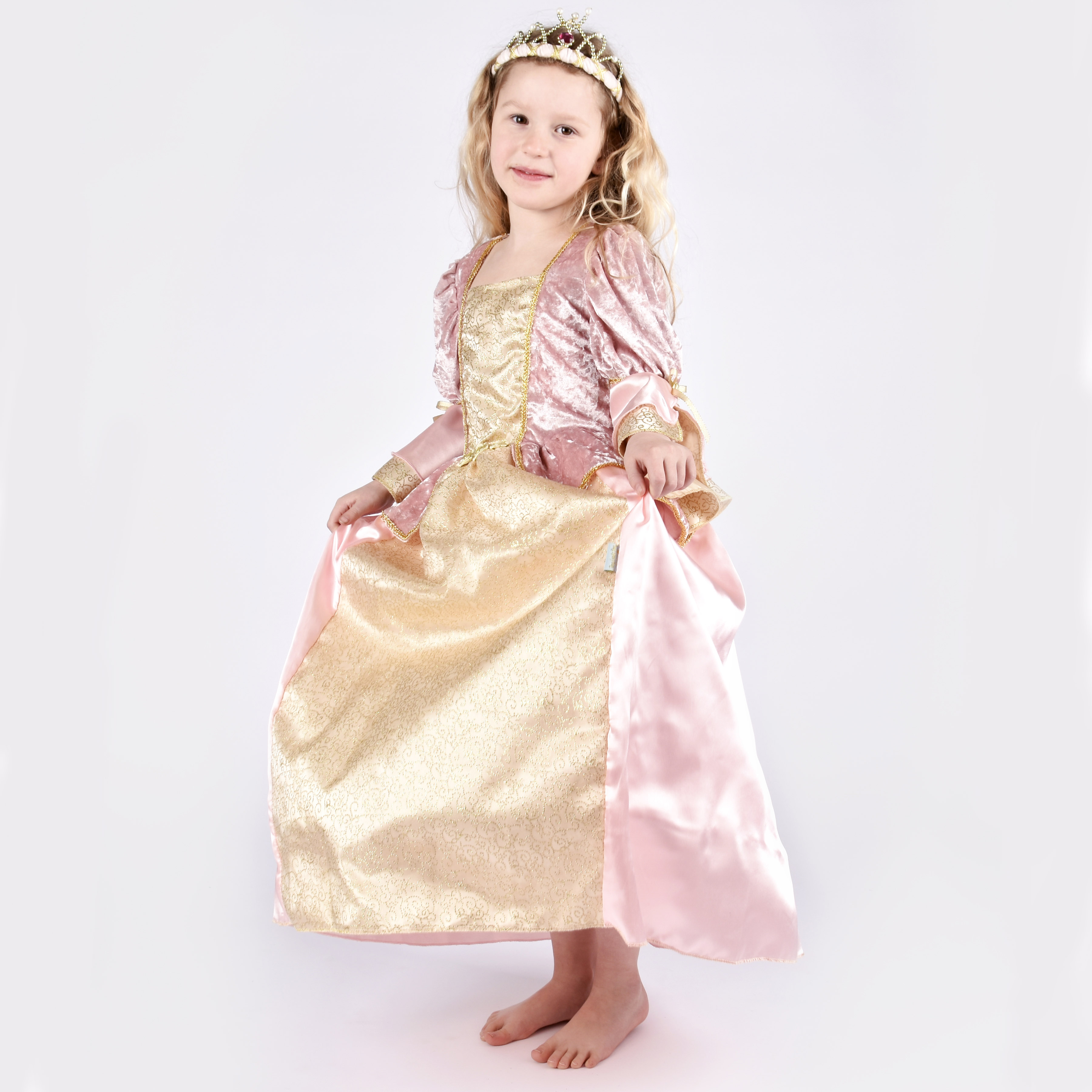 Prinsessklänning rosa sammet 122-128cl