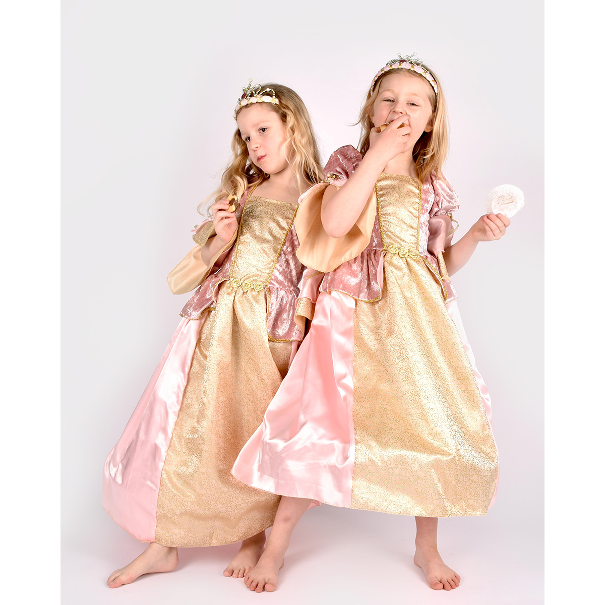 Prinsessklänning rosa sammet 122-128cl - 3