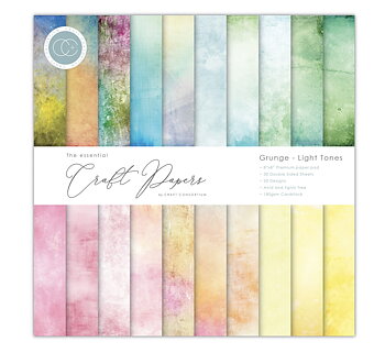 Craft Consortium Essential Craft Papers - 8x8 inch Paper pad Grunge Light tones 