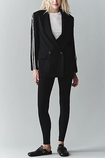 Penn & Ink NY  - Logan Stripe Blazer Black Sand