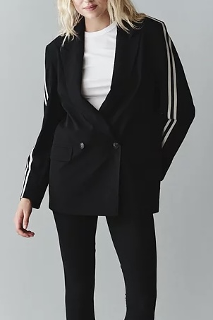 Penn & Ink NY  - Logan Stripe Blazer Black Sand - 6