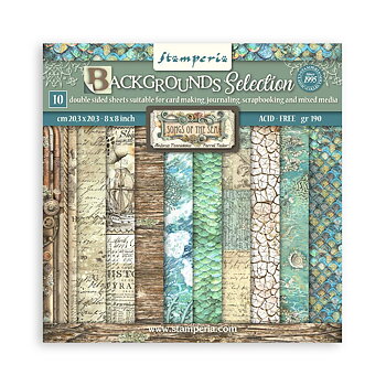 PP 8x8 Stamperia -Backgrounds Selection -Songs of the Sea