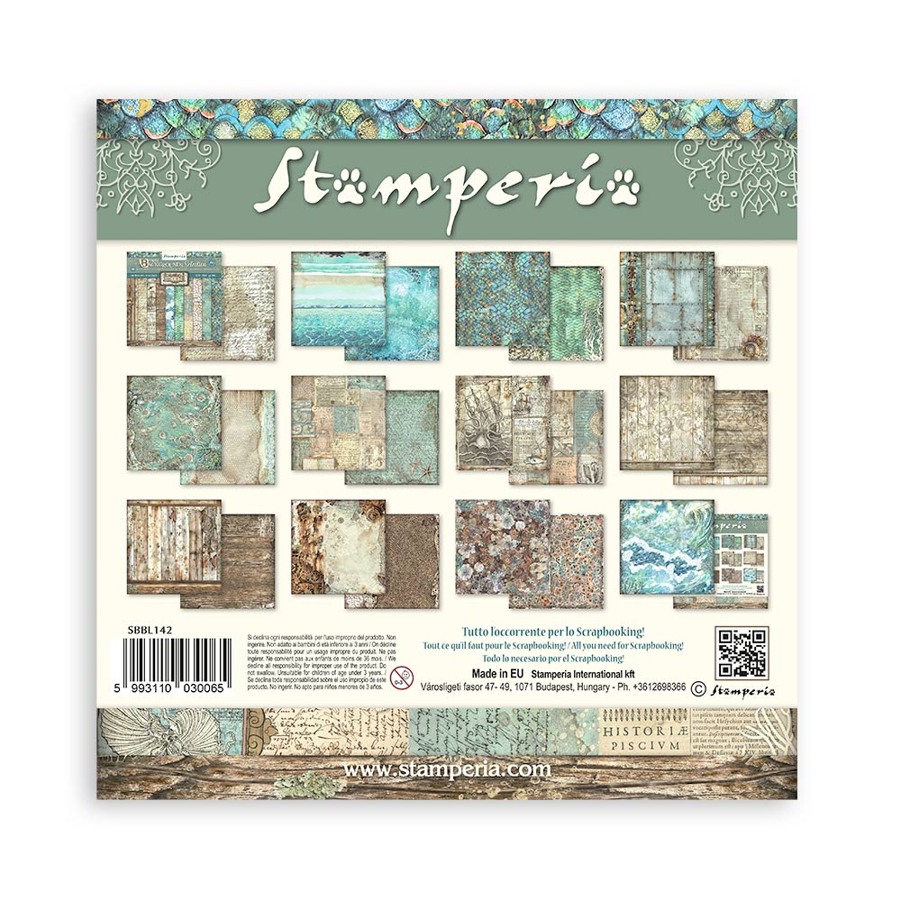  Stamperia Paper Pad 12x12 -Maxi Background selection -Songs of the Sea - 2