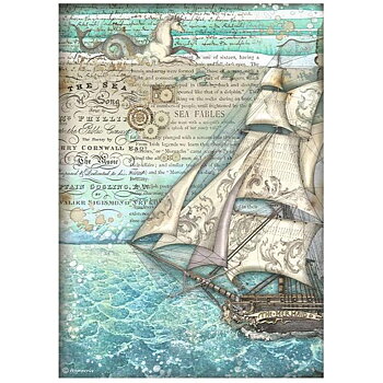 Stamperia A4 Rice paper -Songs of the Sea sailing ship