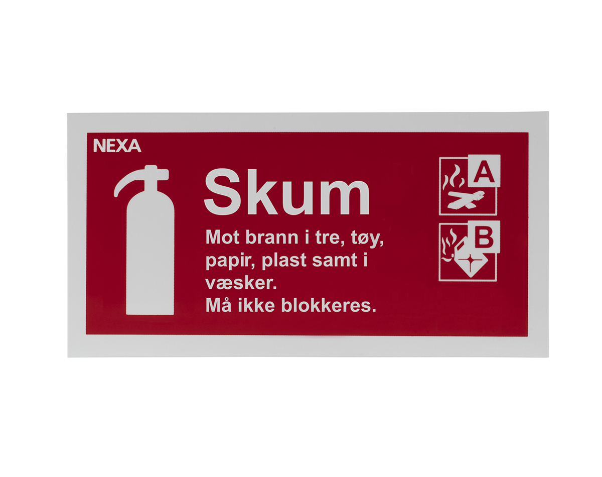 Typskylt för skumsläckare 10 x 20 cm - 2