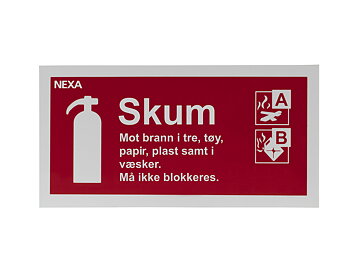 Typskylt för skumsläckare 10 x 20 cm