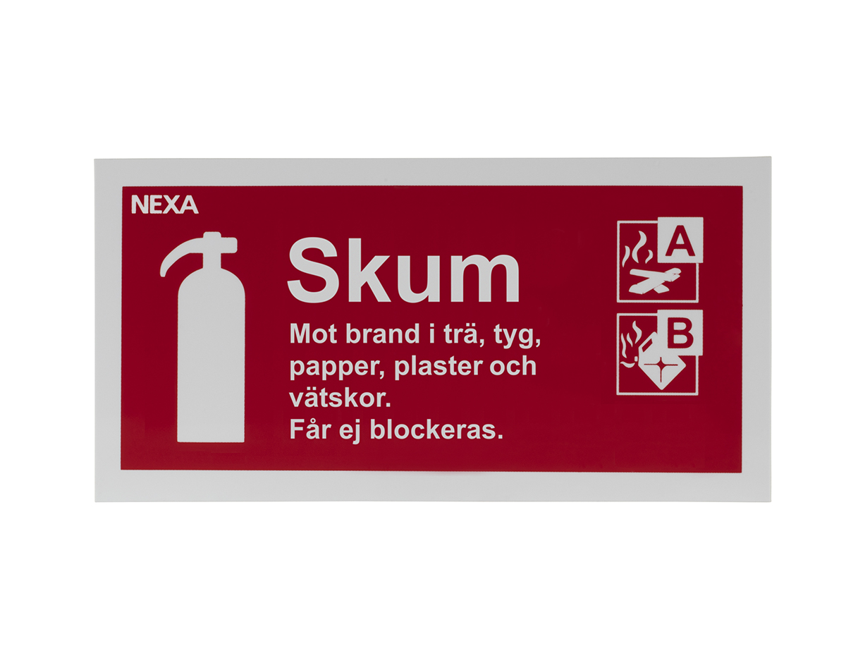 Typskylt för skumsläckare 10 x 20 cm