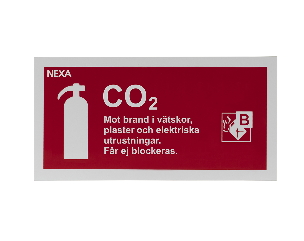 Typskylt för CO2-släckare 10 x 20 cm