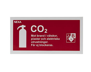 Typskylt för CO2-släckare 10 x 20 cm
