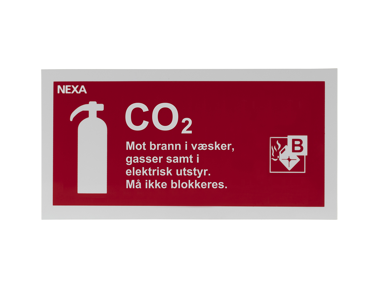 Typskylt för CO2-släckare 10 x 20 cm - 2