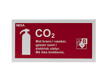 Typskylt för CO2-släckare 10 x 20 cm