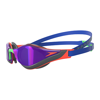 Stromlinienförmige Schwimmbrille mit verspiegeltem Glas in lila/blau