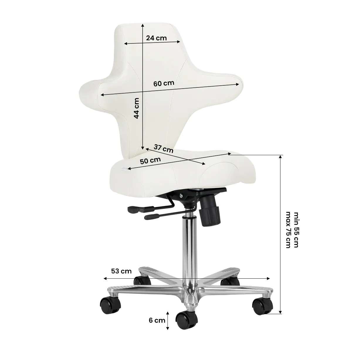 Plus ergonomisk kontorsstol, vit - 2