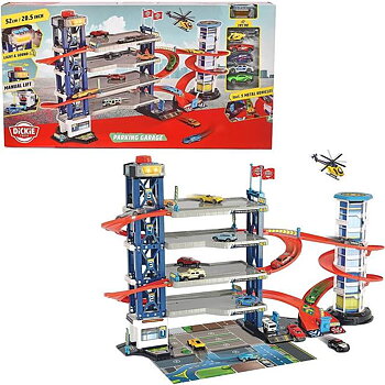 Dickie Toys Parkeringsgarage med 5 Fordon