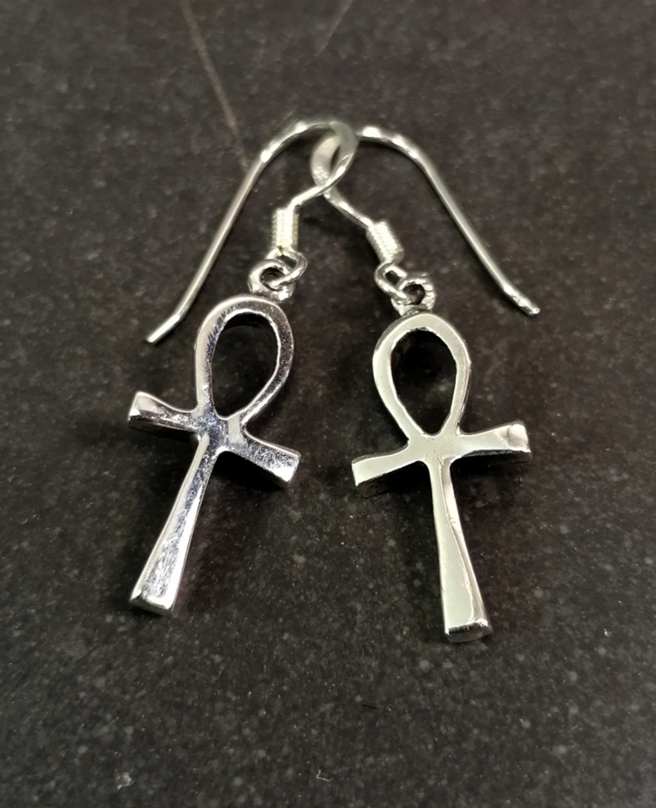 Ankh Kors  - Örhänge i silver 