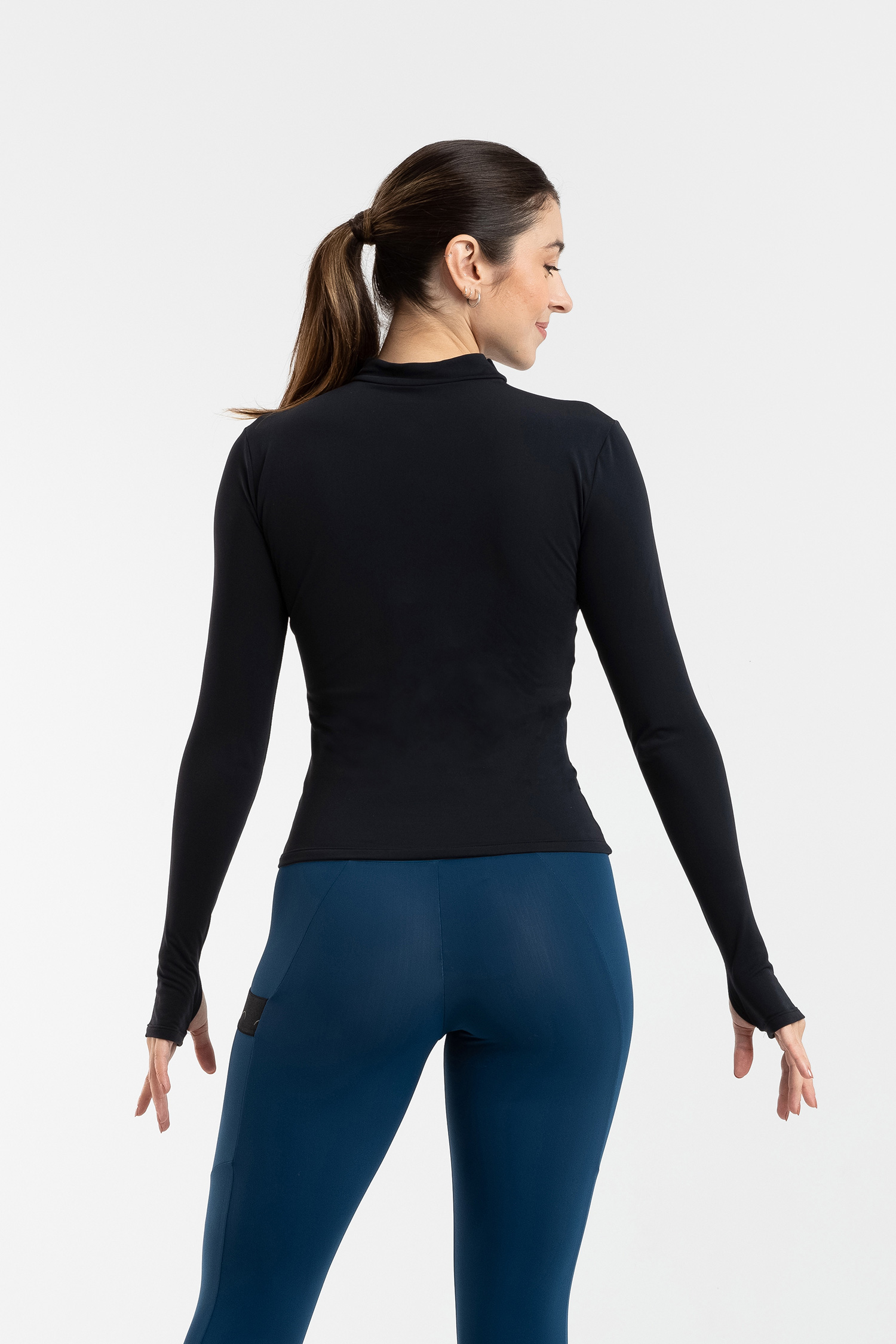 Svart polo i microfiber - 2