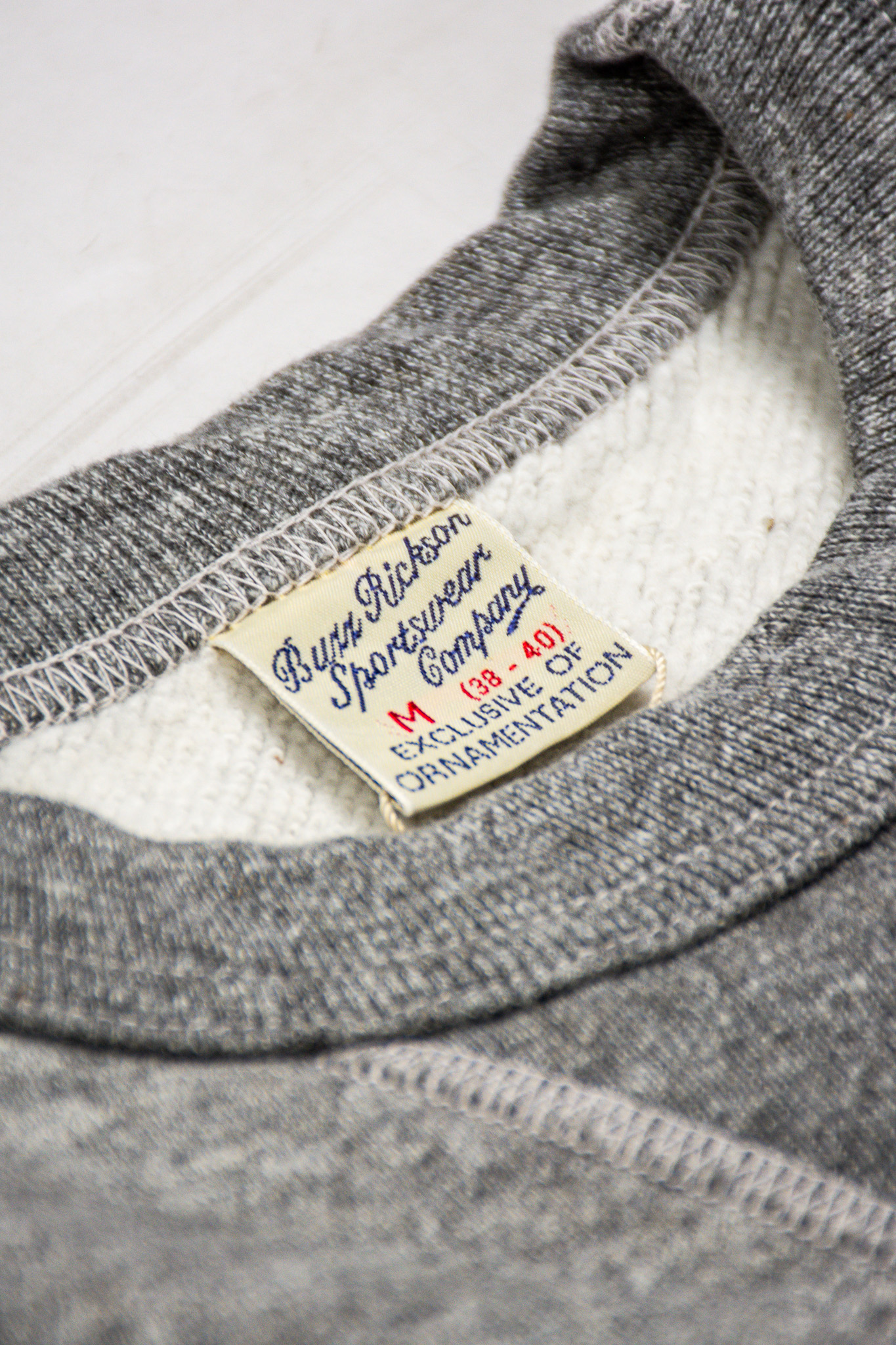 Buzz Rickson's - Loopwheeled Plain Sweatshirt Heather Grey - 7