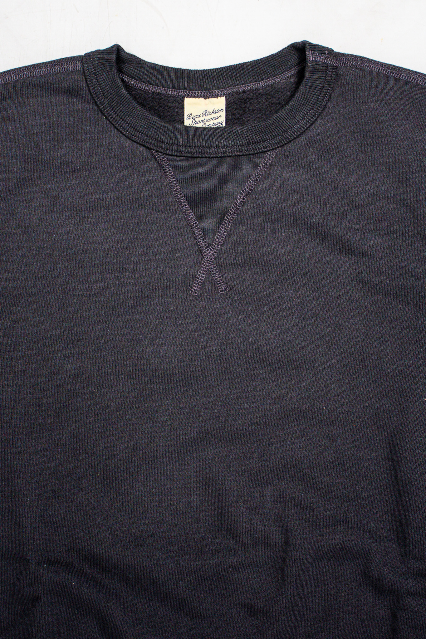 Buzz Rickson's - Loopwheeled Plain Sweatshirt Black - 3