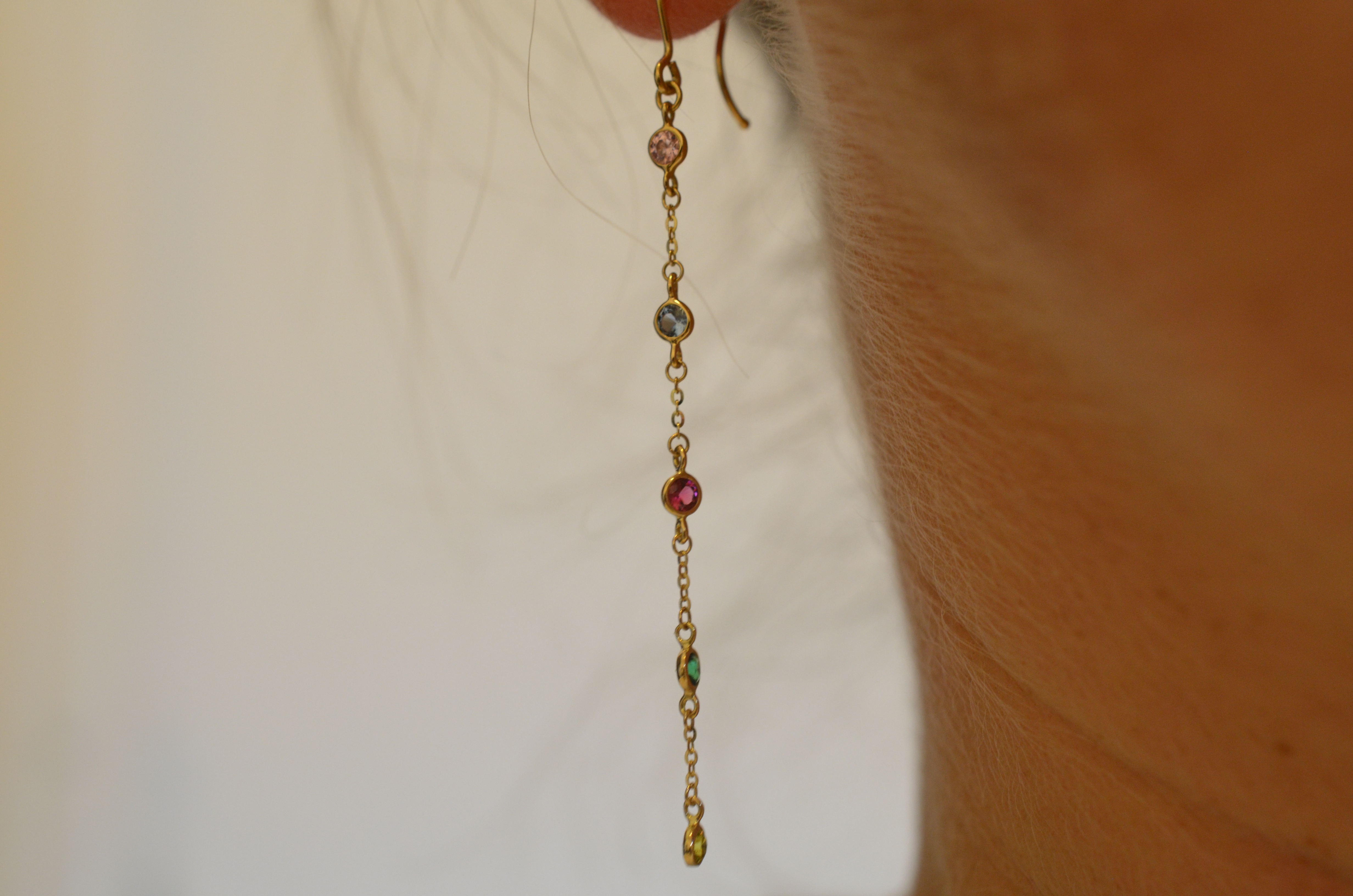 18k Örhängen med cz "Tutti Frutti" - 3