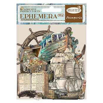 Stamperia Die cuts Ephemera  -Songs of the Sea,Sea sailing ship and elements