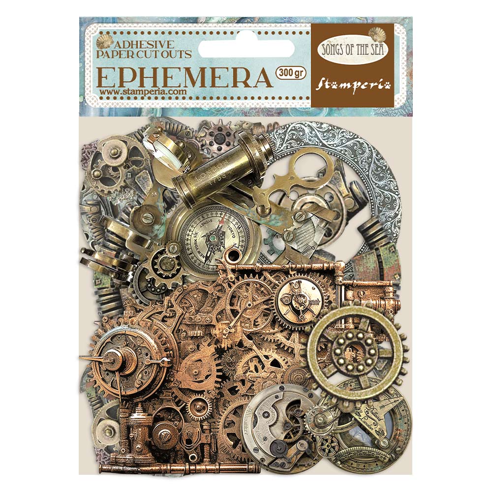 Stamperia Die cuts Ephemera  -Songs of the Sea pipes and mechanism