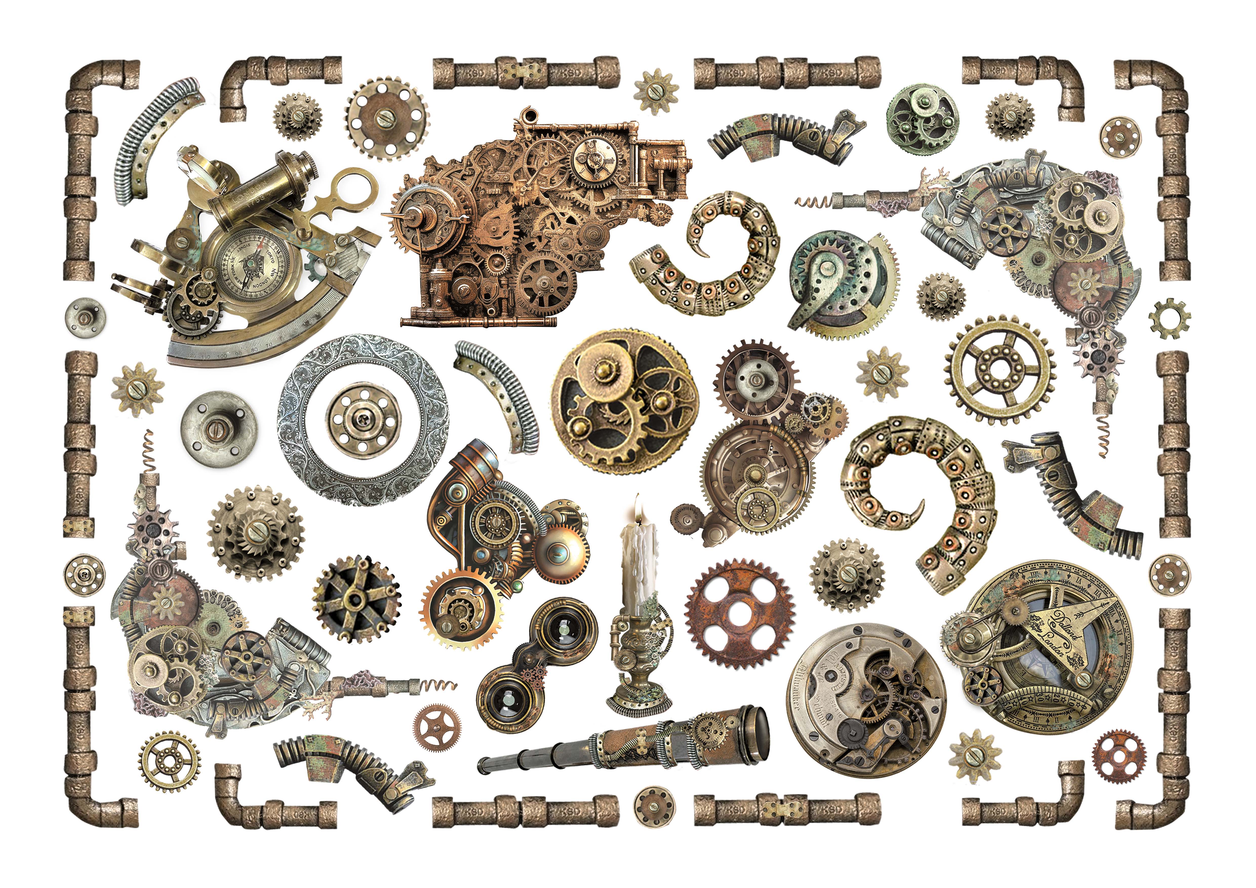 Stamperia Die cuts Ephemera  -Songs of the Sea pipes and mechanism - 2