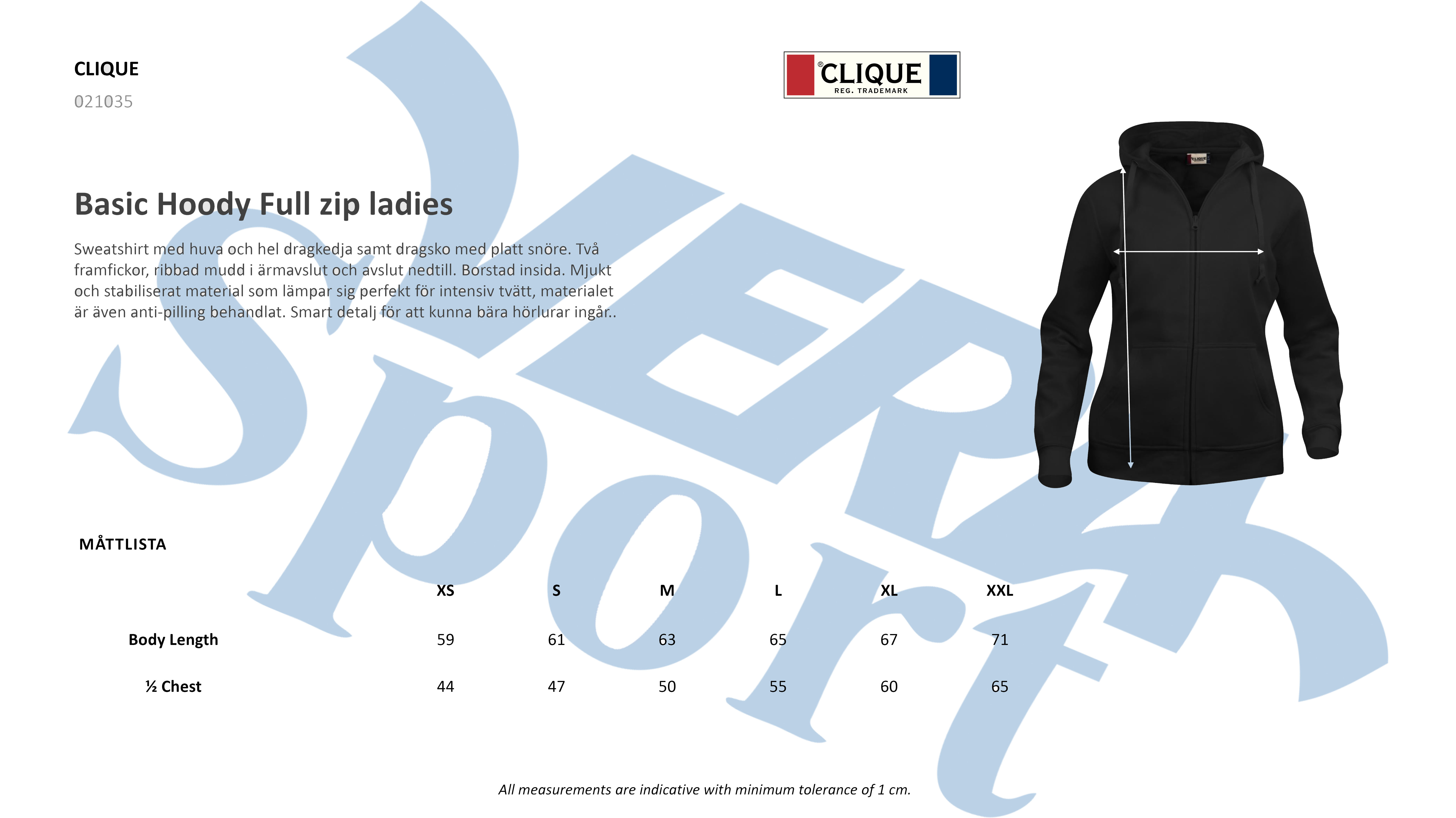Clique Basic Hoody,  Dam Västra Frölunda Trampolinklubb - 3