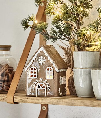Pepparkakshus i keramik Nr 2. Huslykta Pepparkaks hus