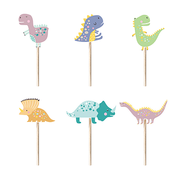 Cake picks Dinosauriekalas  6-pack