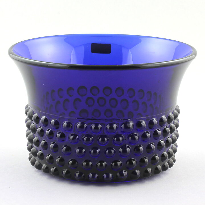 Saara Hopea (Nyppylä 1952) Blue Bowl with Bead Relief 15 cm