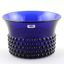 Saara Hopea (Nyppylä 1952) Blue Bowl with Bead Relief 15 cm