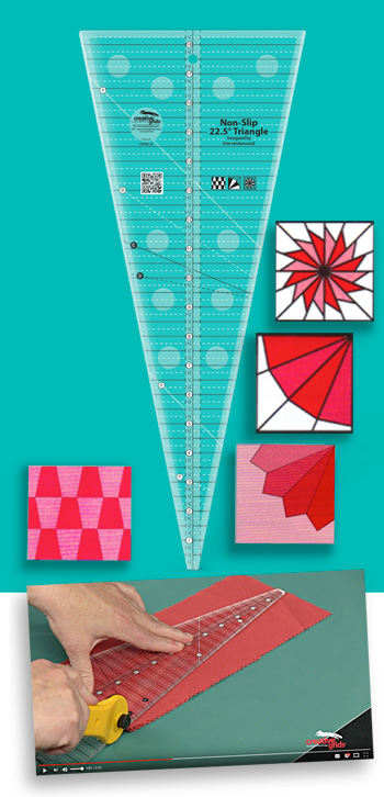 Creative Grids Non-Slip 22.5 Degree (graders) Triangle Quilt Ruler