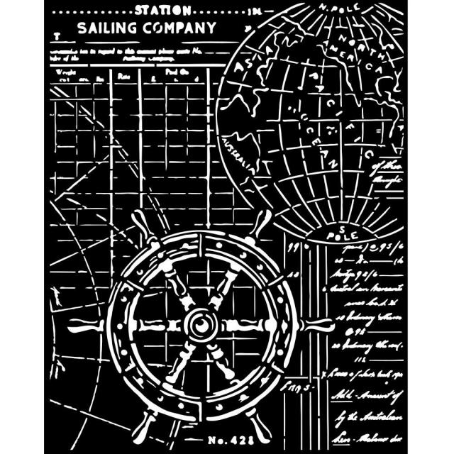 Stamperia Thick stencil cm 20X25 -Songs of the Sea rudder