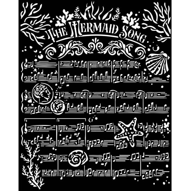 Stamperia Thick stencil cm 20X25 -Songs of the Sea The Mermaid song