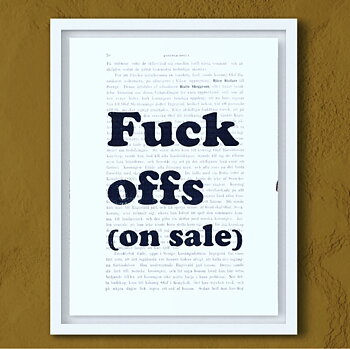 Tavla med texten Fuck offs (on sale)