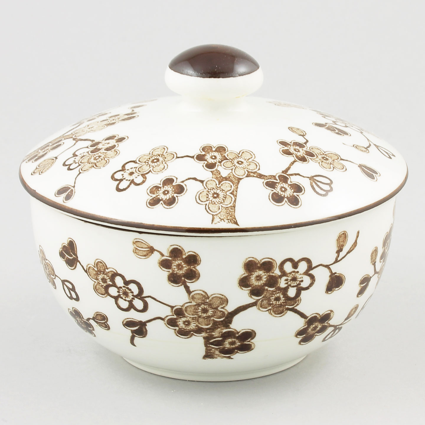 ジャッキー・リンド Japonicaシリーズ シュガーボウル 茶色の花模様 11cm 1977年