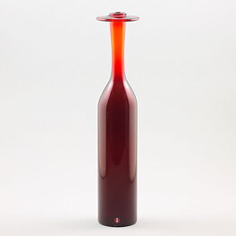 Oiva Toikka (1990s) Limited Red Bottle Vase 31 cm