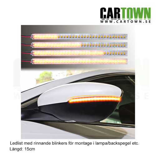 Ledlist gul rinnande blinkers 15cm, (2st) - 2