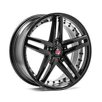 19" AXE WHEELS EX20 - GLOSSY BLACK FACE POLISHED BARREL