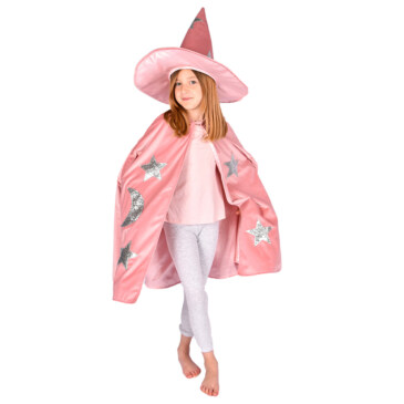 Rosa Cape med Hatt i Satin - Robetoy