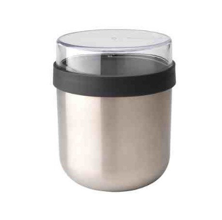 Matlåda i stål, 0,5 L,  BRABANTIA MAKE & TAKE TERMOS,  Ø 11  x H 13,5 cm, Silver / Mörkgrå