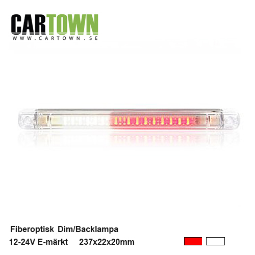 Fiberoptisk dim och backlampa
