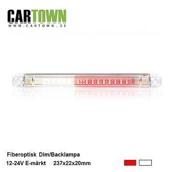 Fiberoptisk dim och backlampa