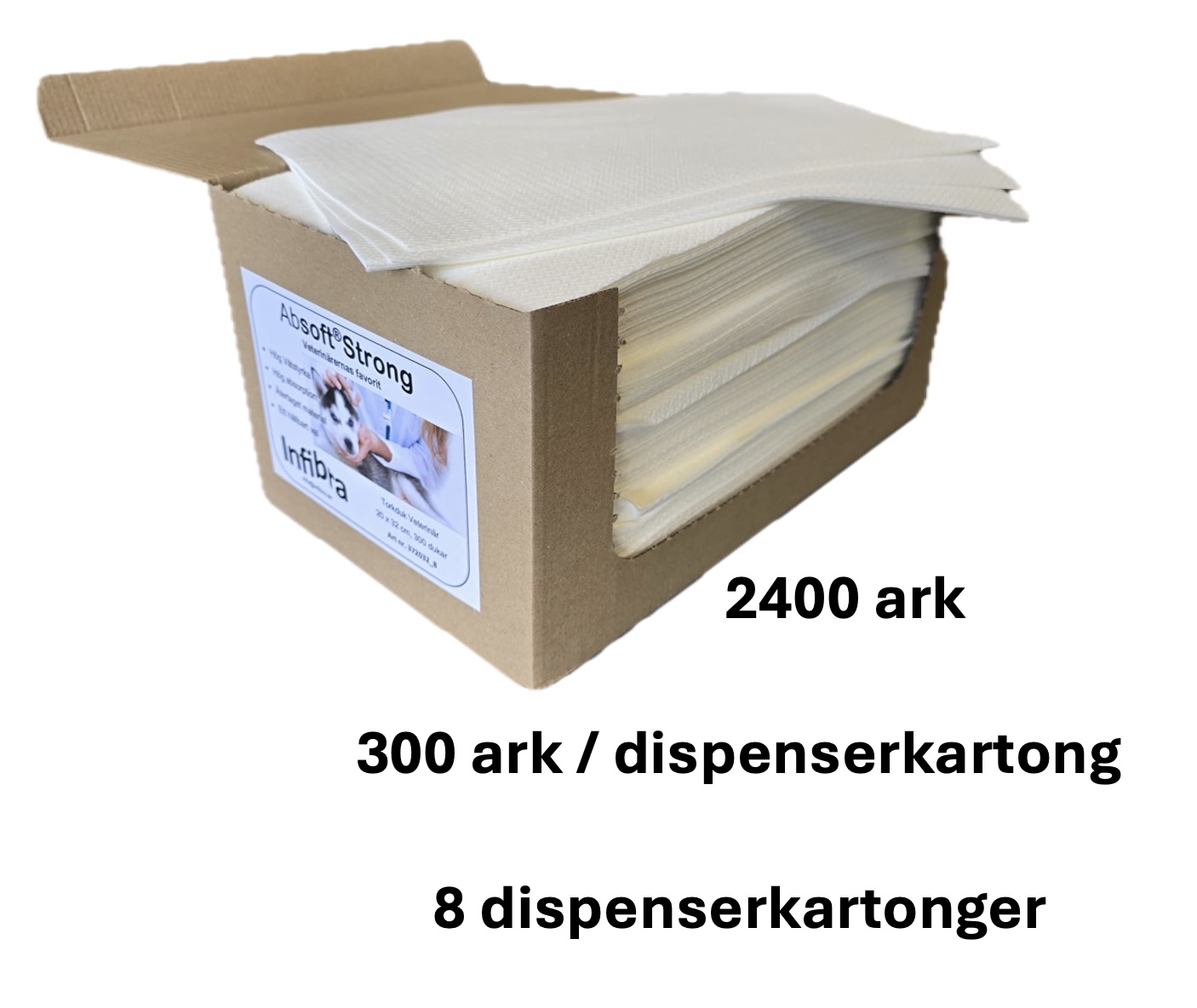 8st dispenserkartonger - 2400 ark