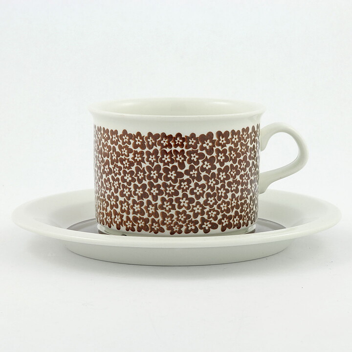 ピーター・ウィンクヴィスト  Faenzaシリーズ  ティーカップ  茶色い花模様  12cm  1970年   [サンプル画像]