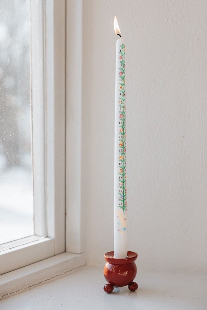 Date candle - Calendar candle with beautiful motif - 38 cm