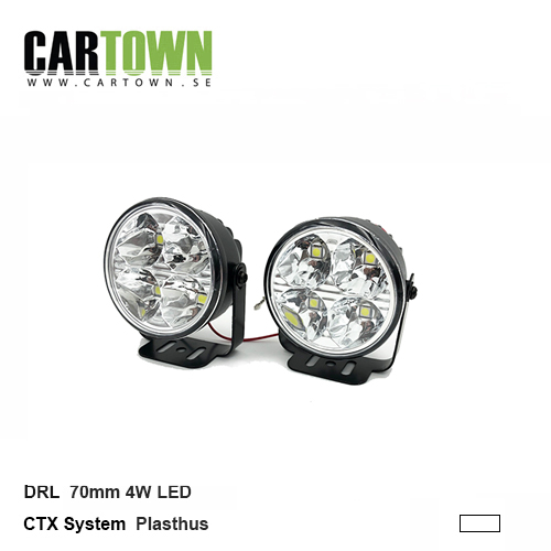 DRL 4W 70mm round with bracket (pair)