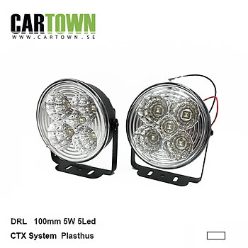DRL 5W 100mm round with bracket (pair)