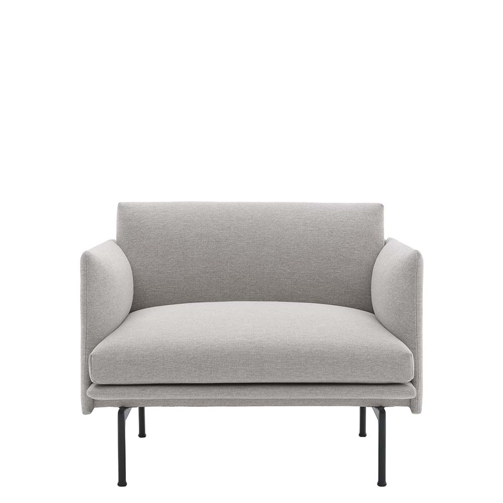 Outline Armchair Fabric Remix 163/Black Legs - Quickship